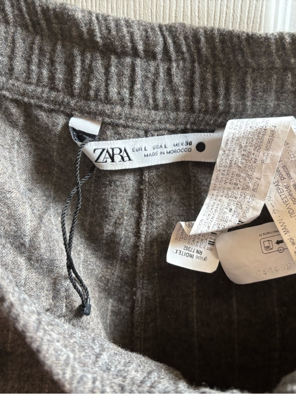 Zara Woman’s Casual Gray Drawstring Pinstripe Pants, Size L, NWOT - Picture 4 of 5